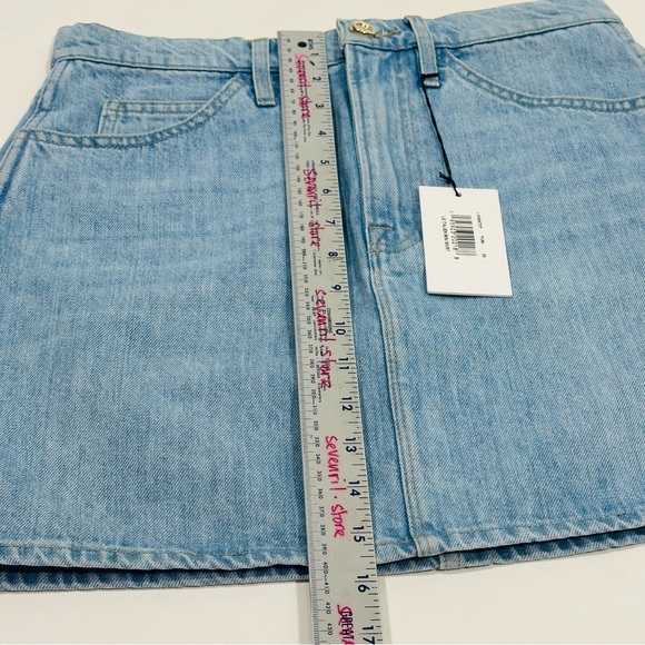 Frame Turi Turin Le Italien Mini Skirt Blue Denim Jeans Made in Italy - Picture 12 of 12